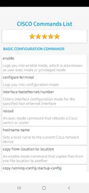 Cisco Commands List android App screenshot 1